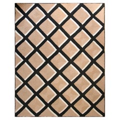 Modern Handwoven Polypropylene Outdoor Rug Carpet Beige&Black DiamondMartini