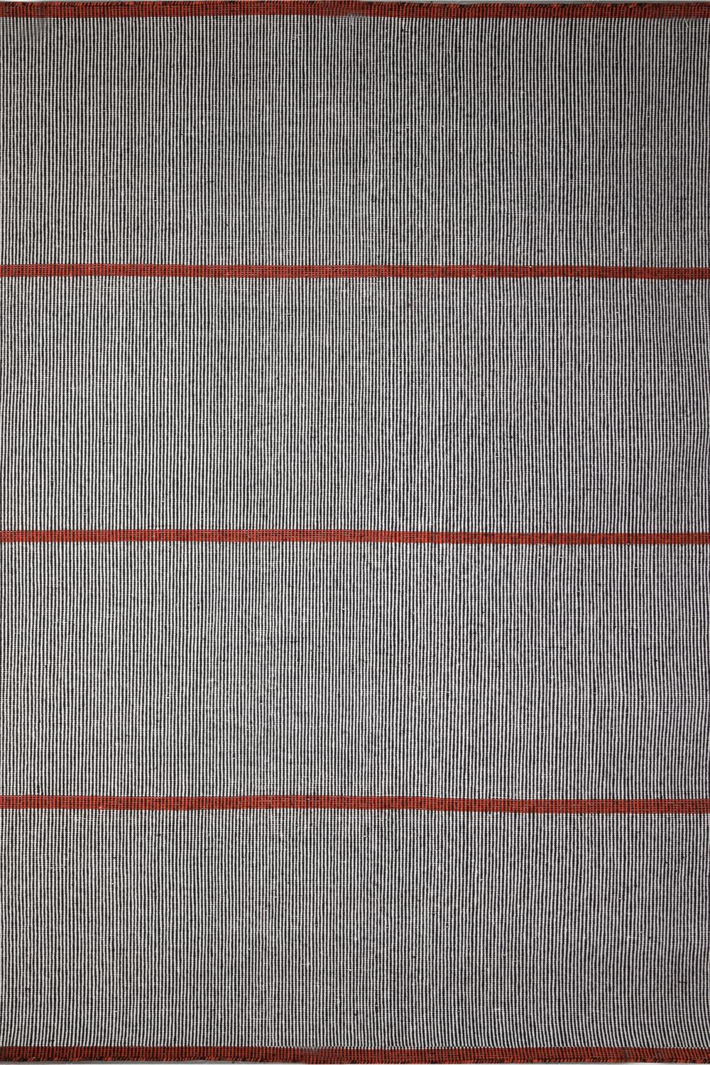 Modern Handwoven Polypropylene Outdoor Rug Carpet Black&Orange Touareg For Sale 1