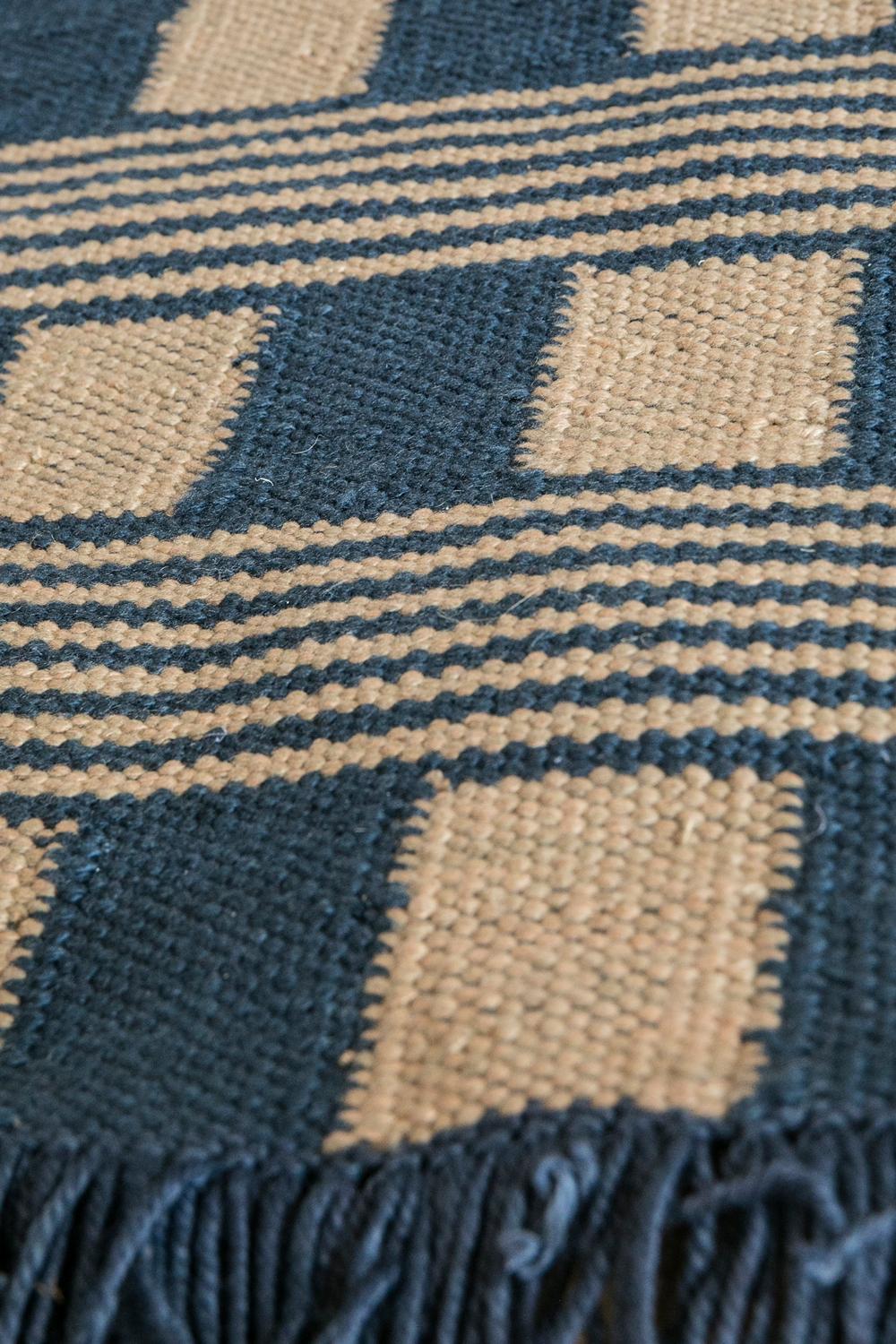 This rug has been ethically hand woven in polypropylene yarns by artisans in north of India, using a traditional weaving technique which is native of this region. 
It´s resistant to humidity, It´s the perfect option for outdoor areas