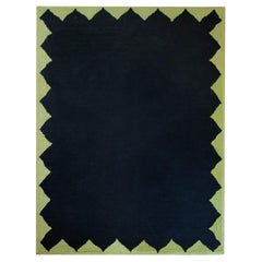 Modern Handwoven Polypropylene Outdoor Rug Carpet Green&Black Gelato