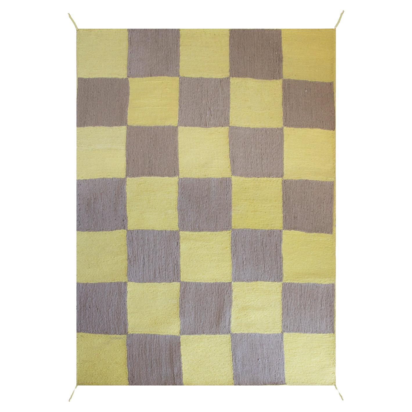 Alfombra de exterior moderna tejida a mano en polipropileno Verde claro y beige Trastevere
