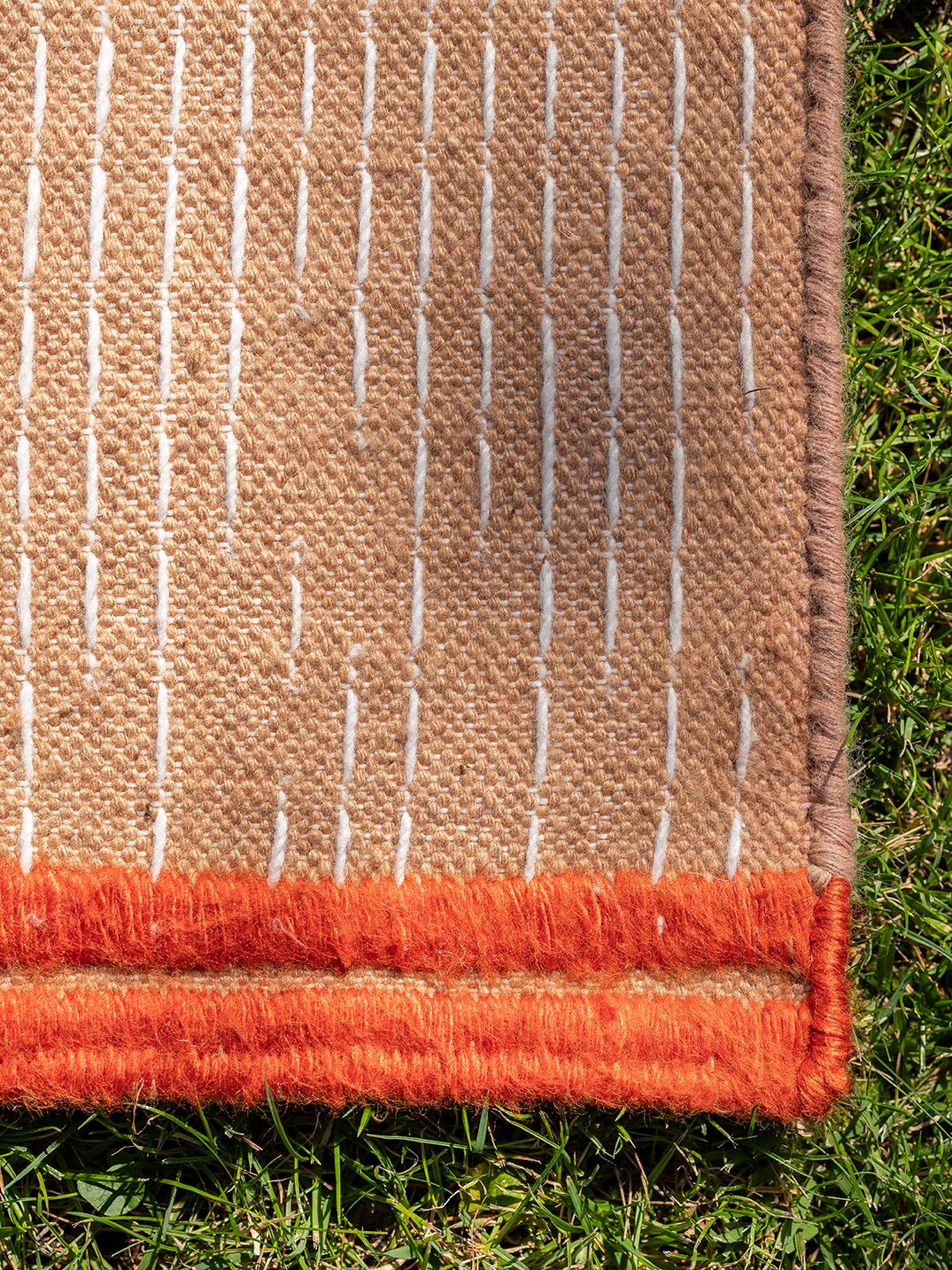Modern Handwoven Polypropylene Outdoor Rug Carpet Orange&Makeup Zíngara In New Condition For Sale In Madrid, ES