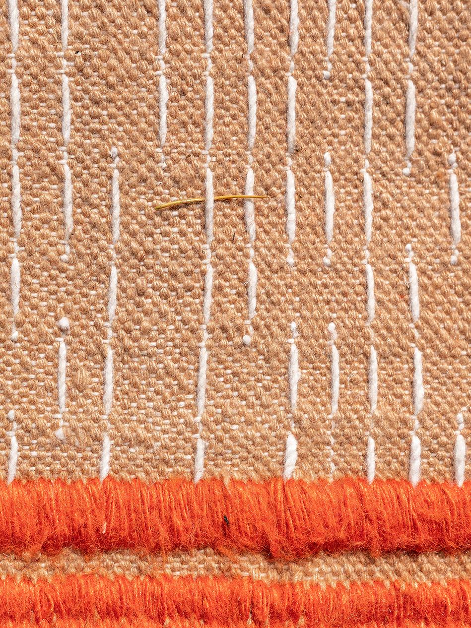 Moderner handgewebter Polypropylen-Teppich für den Außenbereich Teppich Orange&Makeup Zíngara (21. Jahrhundert und zeitgenössisch) im Angebot