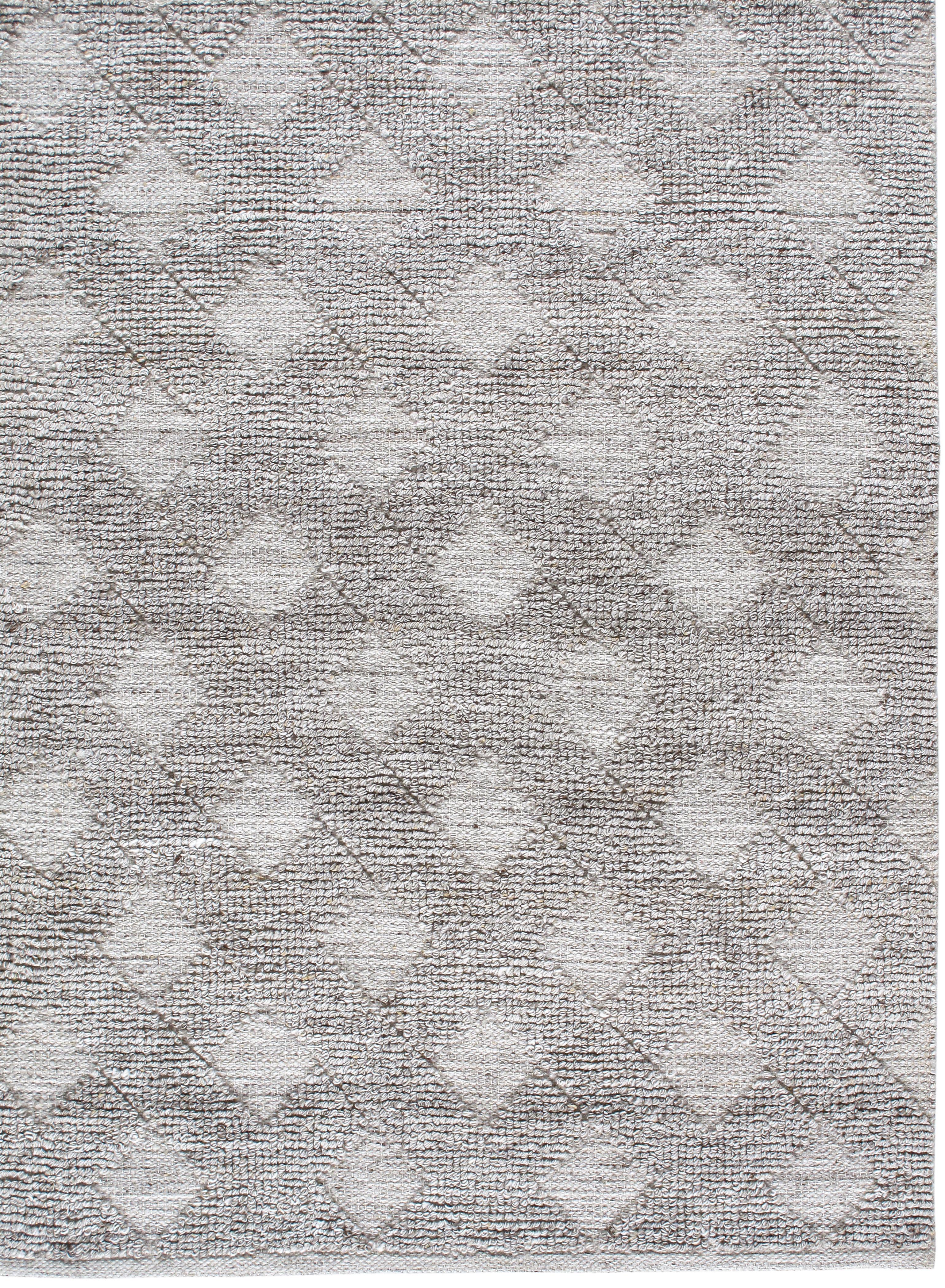 Moderner handgewebter Teppich aus neuseeländischer Merinowolle - neutrale, minimale Geometrie im Angebot 2