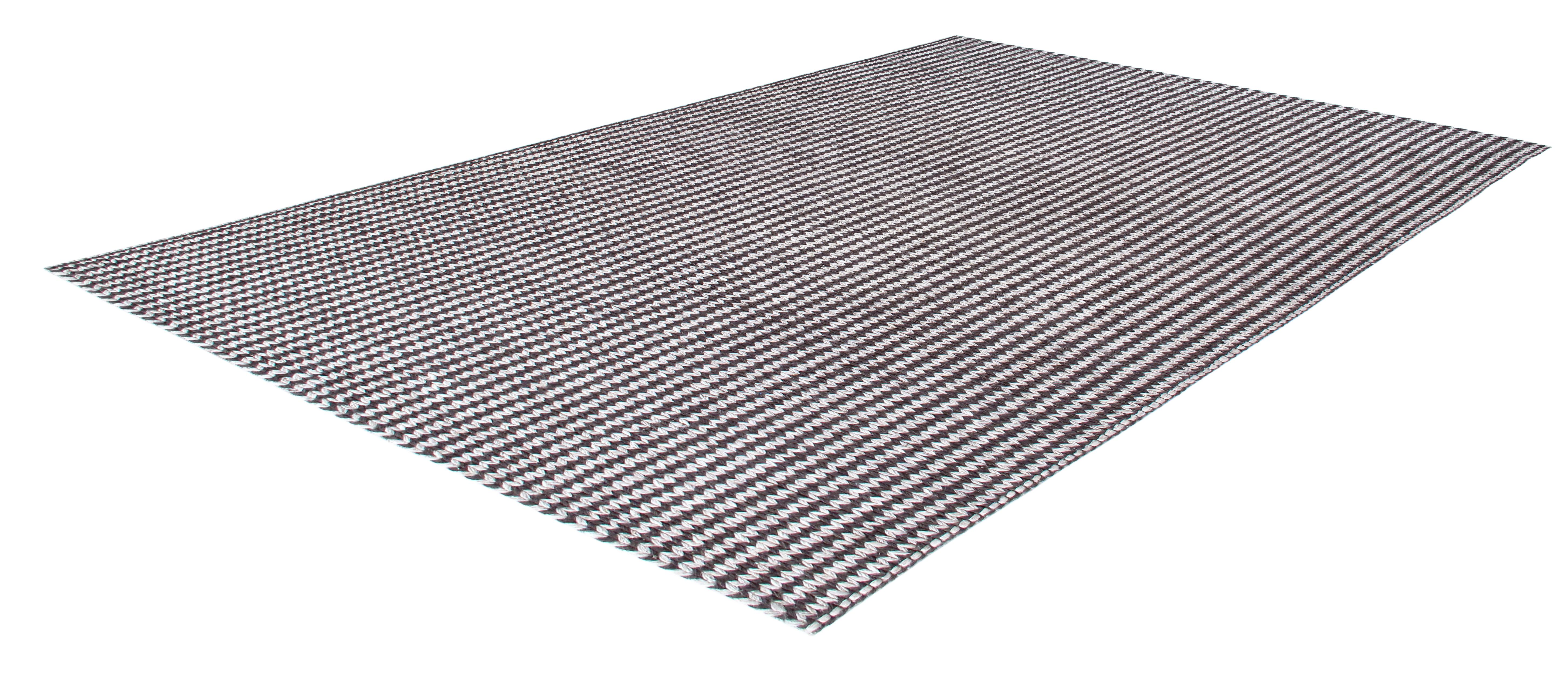 Indiano Tappeto moderno tessuto a mano in lana merino della Nuova Zelanda - motivo neutro e minimale in vendita