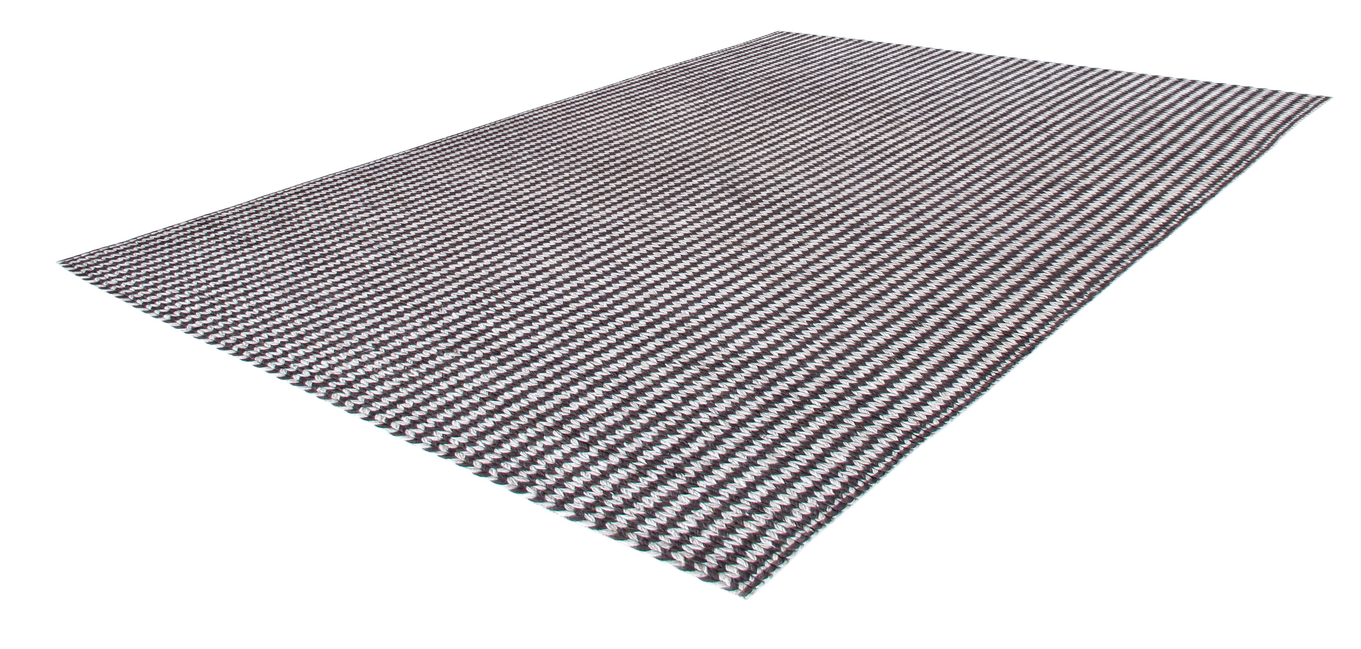 Annodato a mano Tappeto moderno tessuto a mano in lana merino della Nuova Zelanda - motivo neutro e minimale in vendita