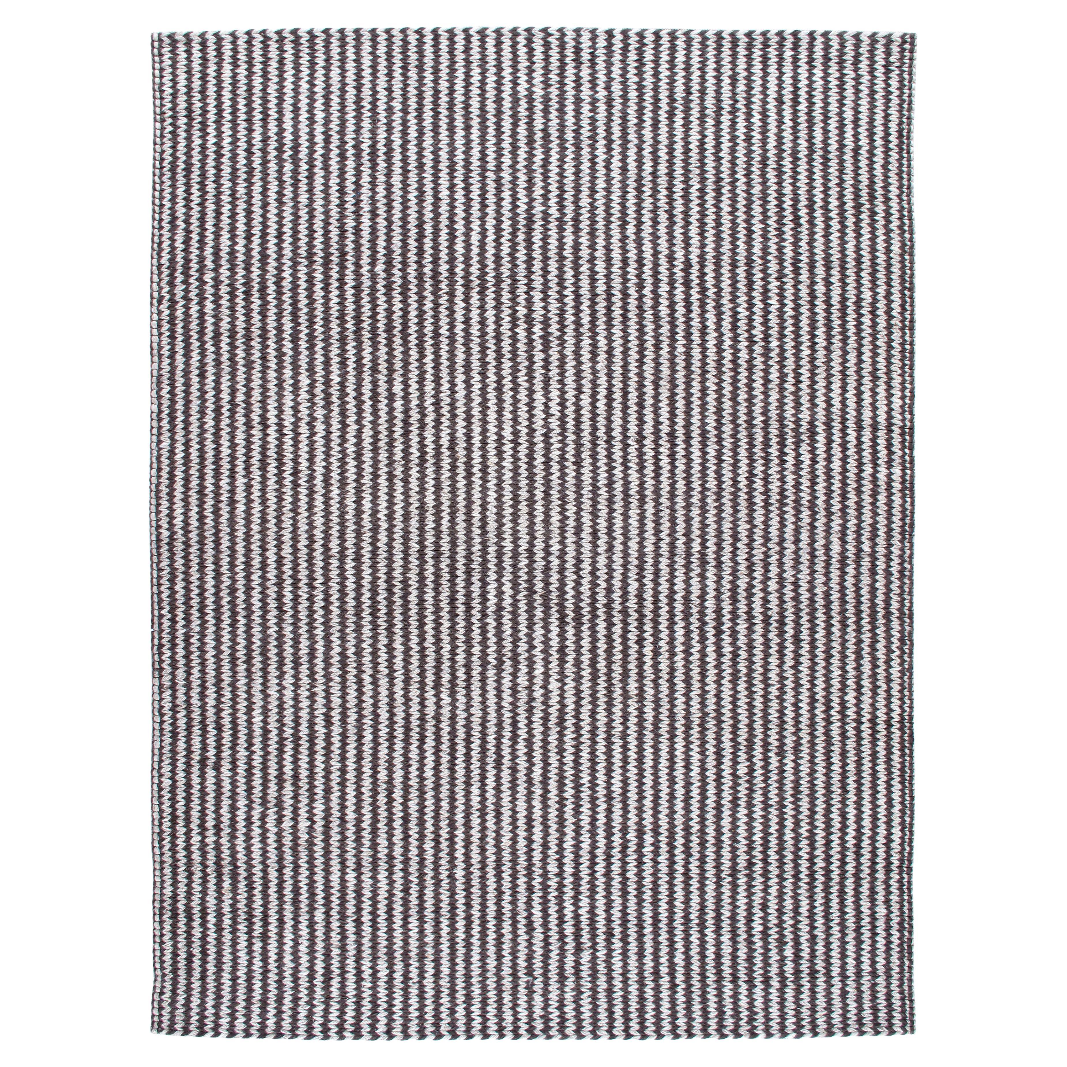 Moderner handgewebter Teppich aus neuseeländischer Merinowolle - neutrales, minimalistisches Muster