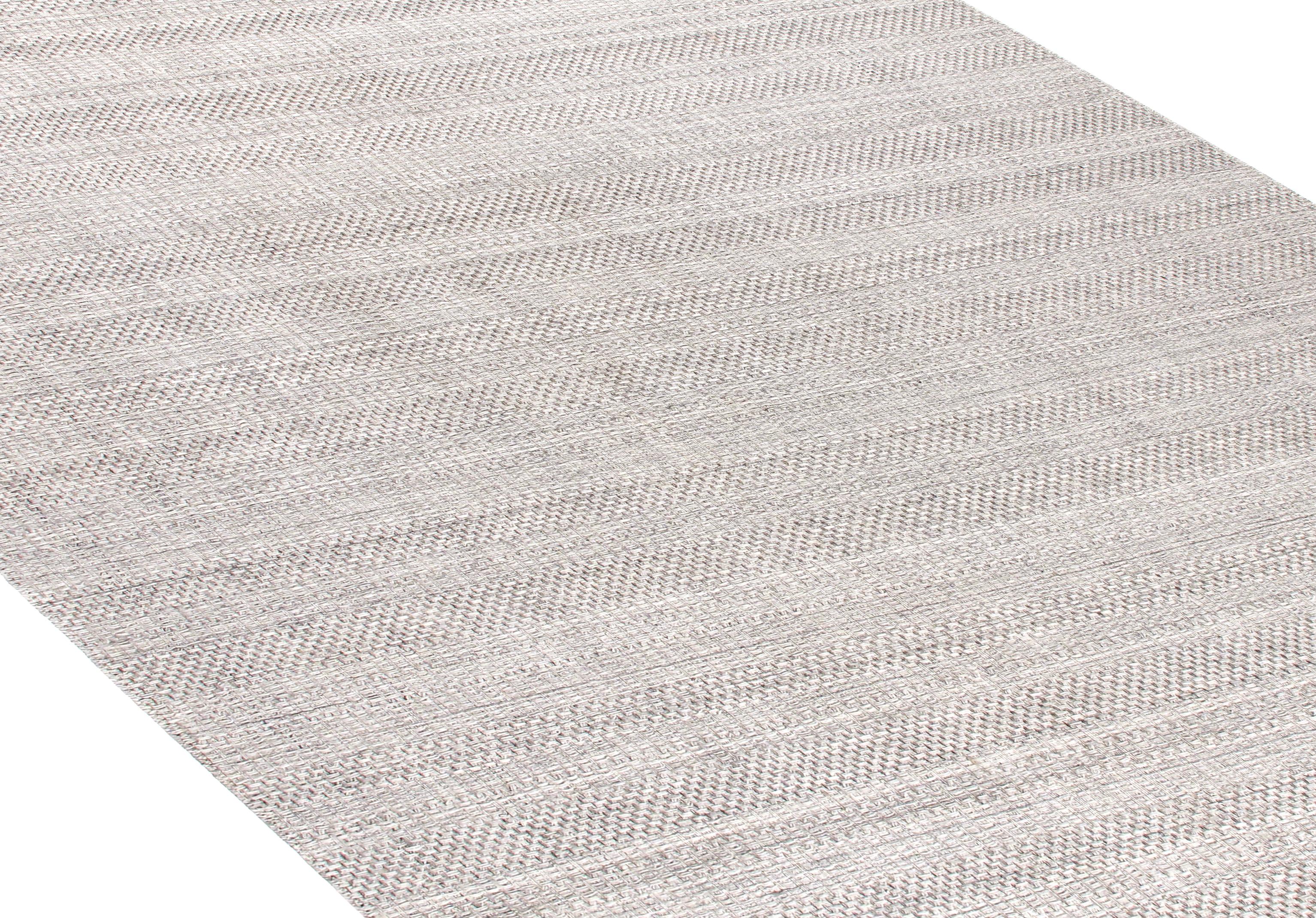 Tessuto a mano Tappeto moderno tessuto a mano  Lana Merino della Nuova Zelanda in un design neutro e minimale in vendita
