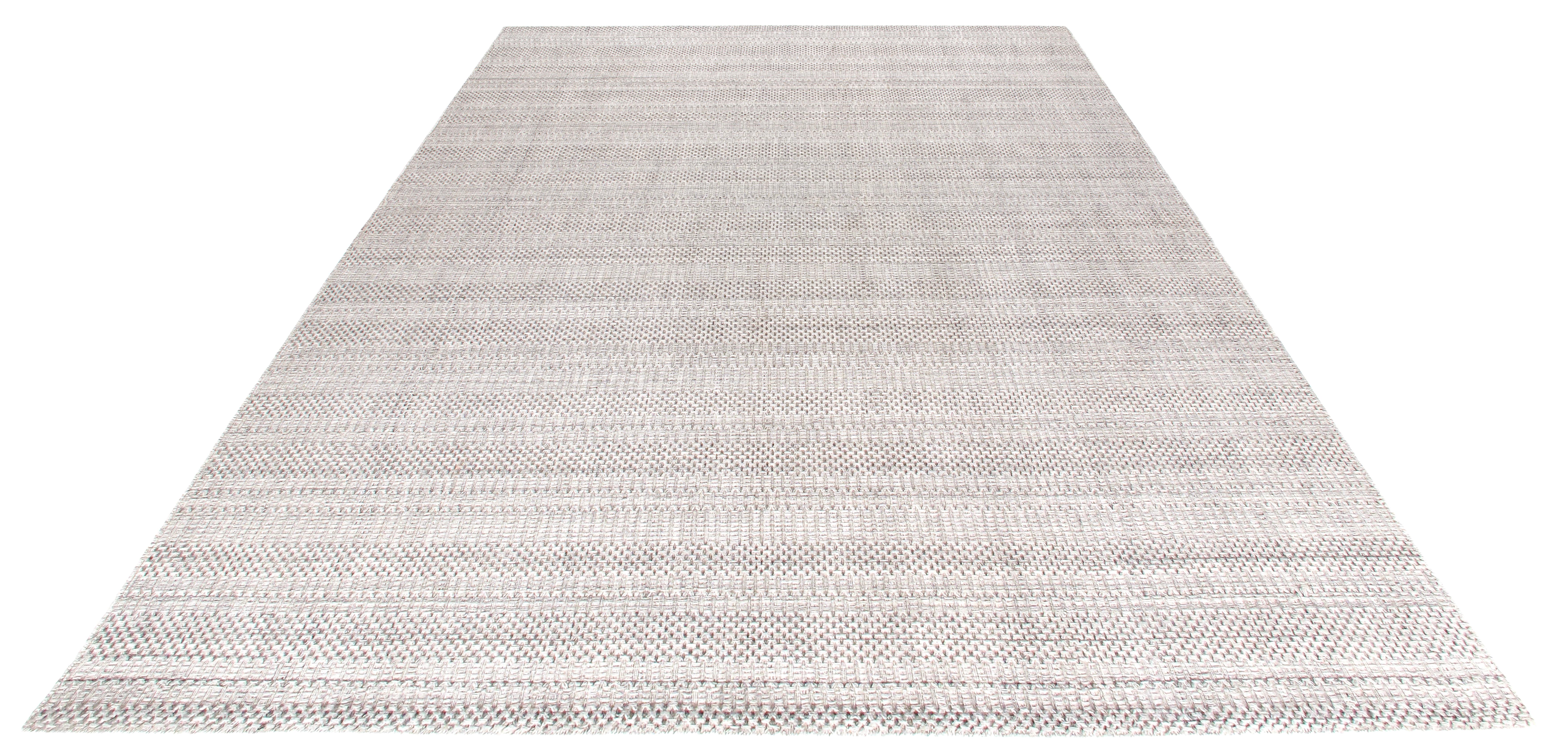 XXI secolo e contemporaneo Tappeto moderno tessuto a mano  Lana Merino della Nuova Zelanda in un design neutro e minimale in vendita
