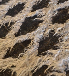 Handwoven Wool Rug from Mansour Modern, Charcoal-Black & Ivory, India