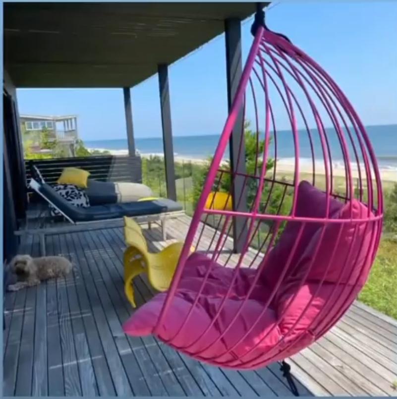 Modern Hanging Bubble Chair with Velvet Cushions For Sale 1