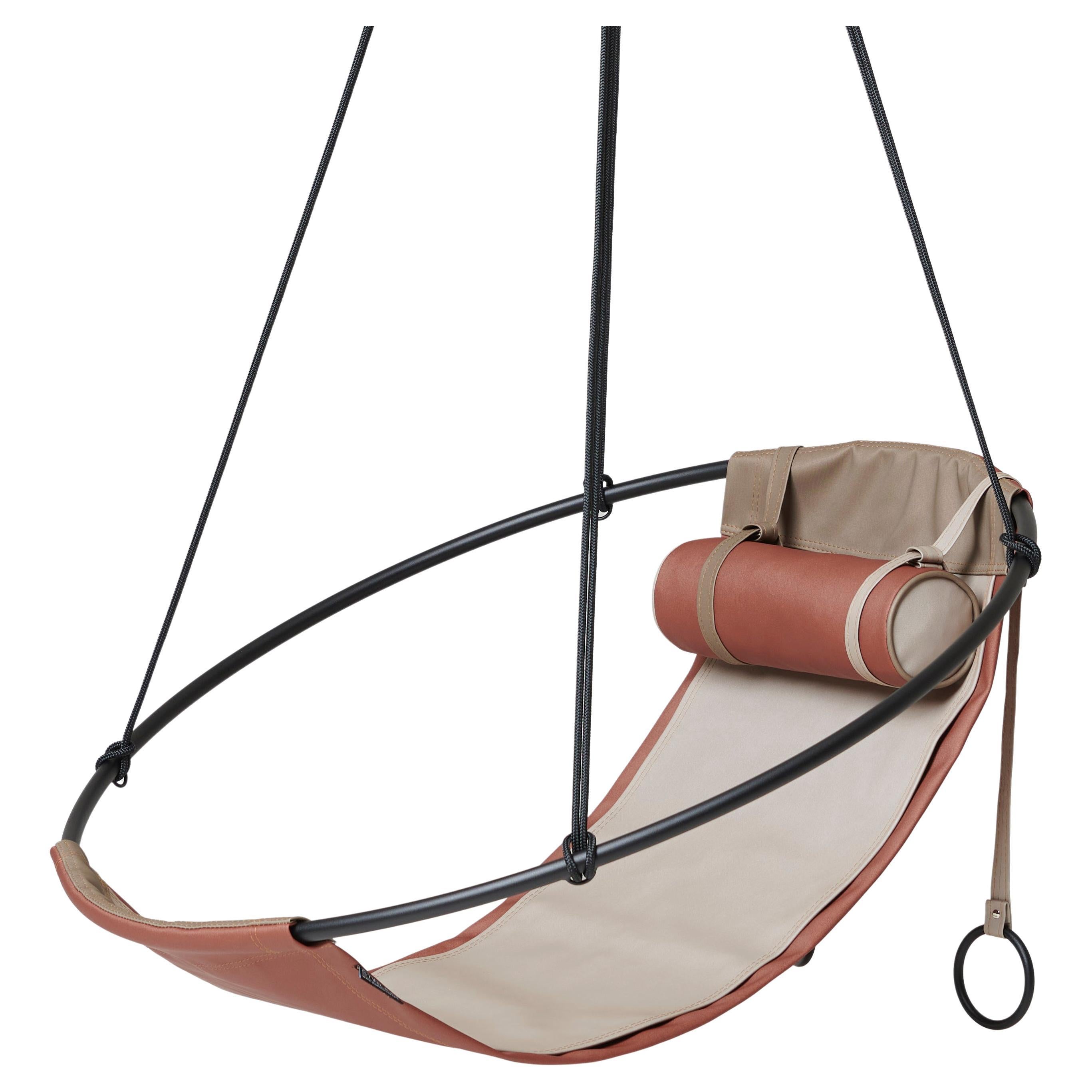 Modern Hanging Sling Chair for Outdoor! in Earth Tones, Customisable For Sale