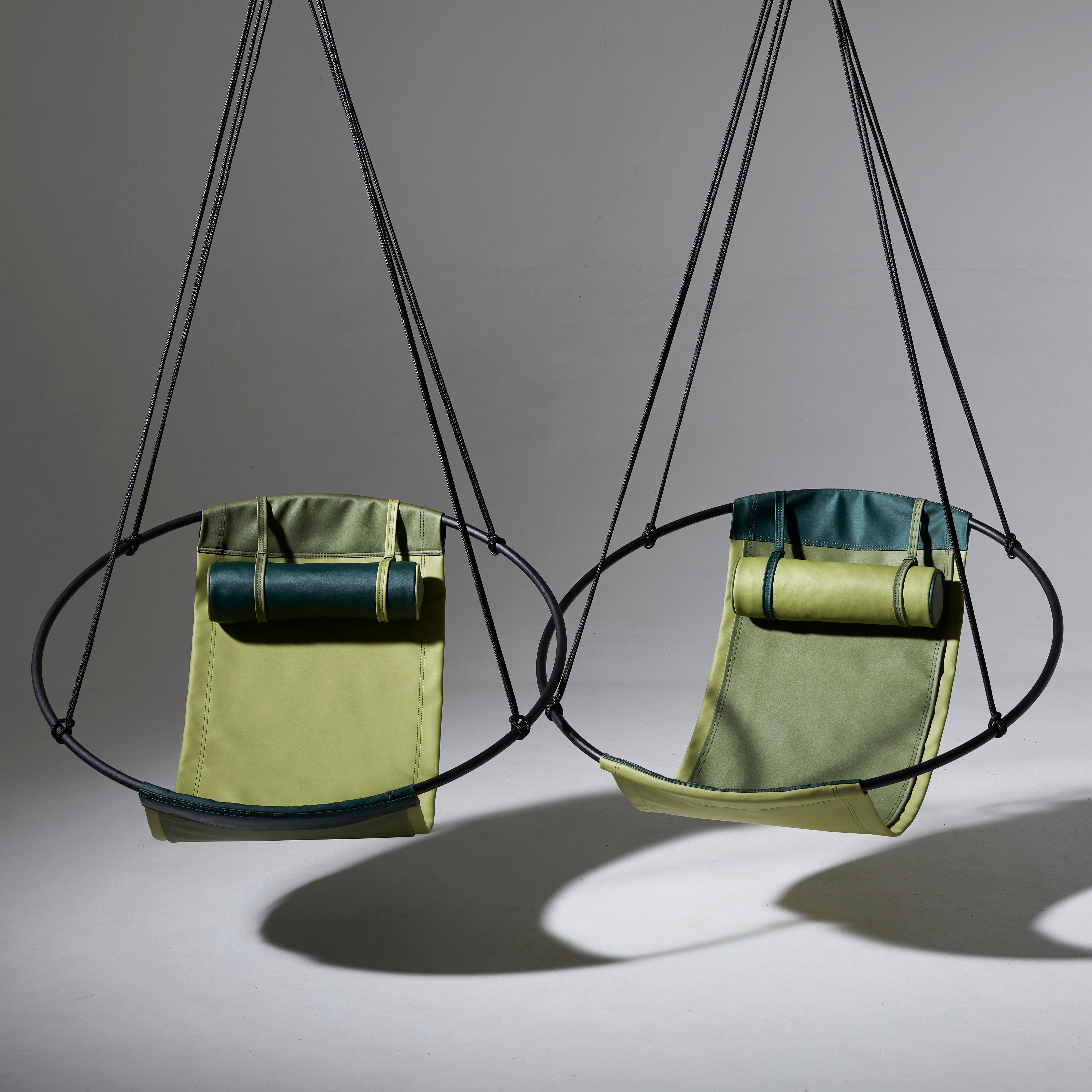 Minimalist Modern Hanging Sling Chair for Outdoor in Greens, Customisable For Sale