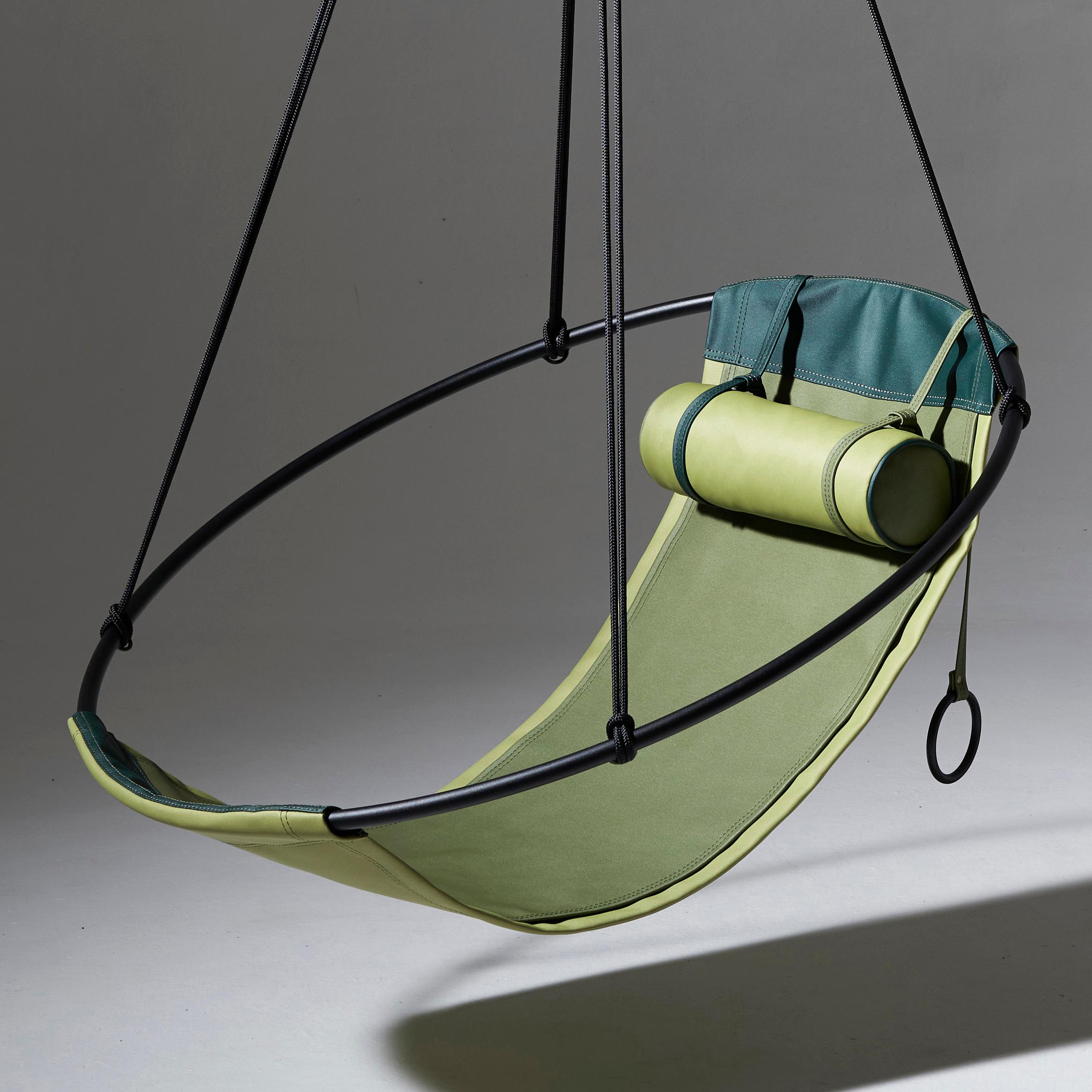 Modern Hanging Sling Chair for Outdoor in Greys For Sale 1