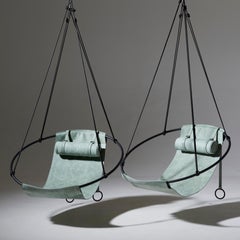 Fauteuil suspendu moderne, pivotement d'intérieur, vert sauge, édition spéciale