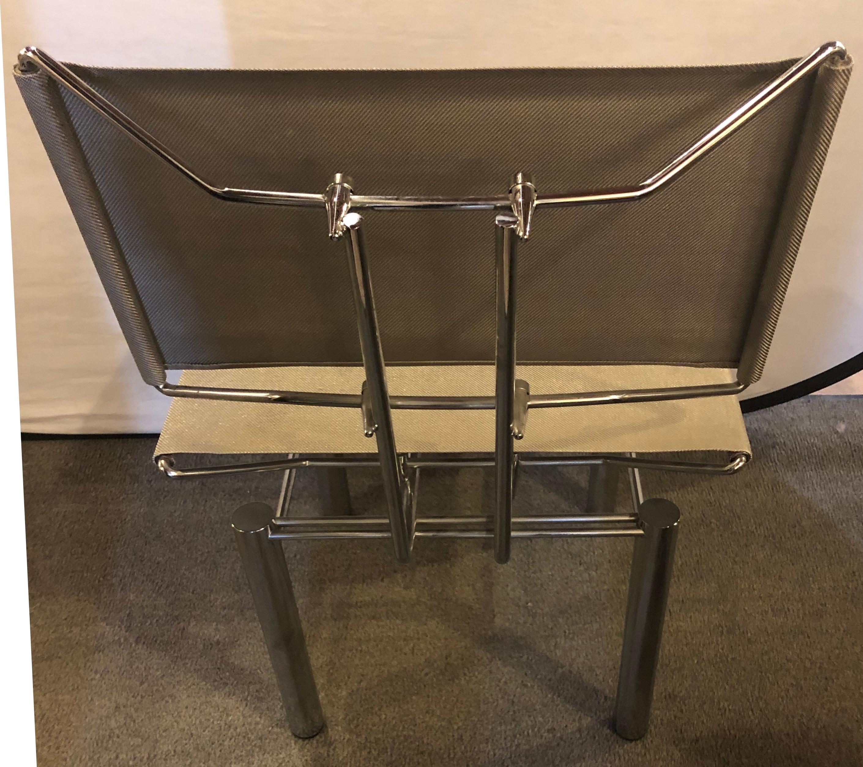 Metal Modern Hans-Ullrich Bitsch Series 8600 Chair and Ottoman