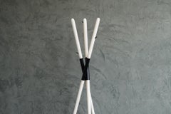 Modern Hashi Coat Rack in Bleached Ash and Blackened Steel by Ordinal Indicator