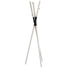 Modern Hashi Coat Rack in Bleached Ash and Blackened Steel by Ordinal Indicator