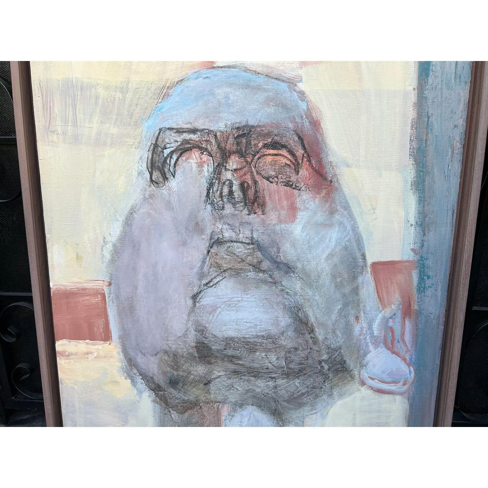 Modern “Head Looking Up” Painting by Jim Farrington In Good Condition For Sale In LOS ANGELES, CA