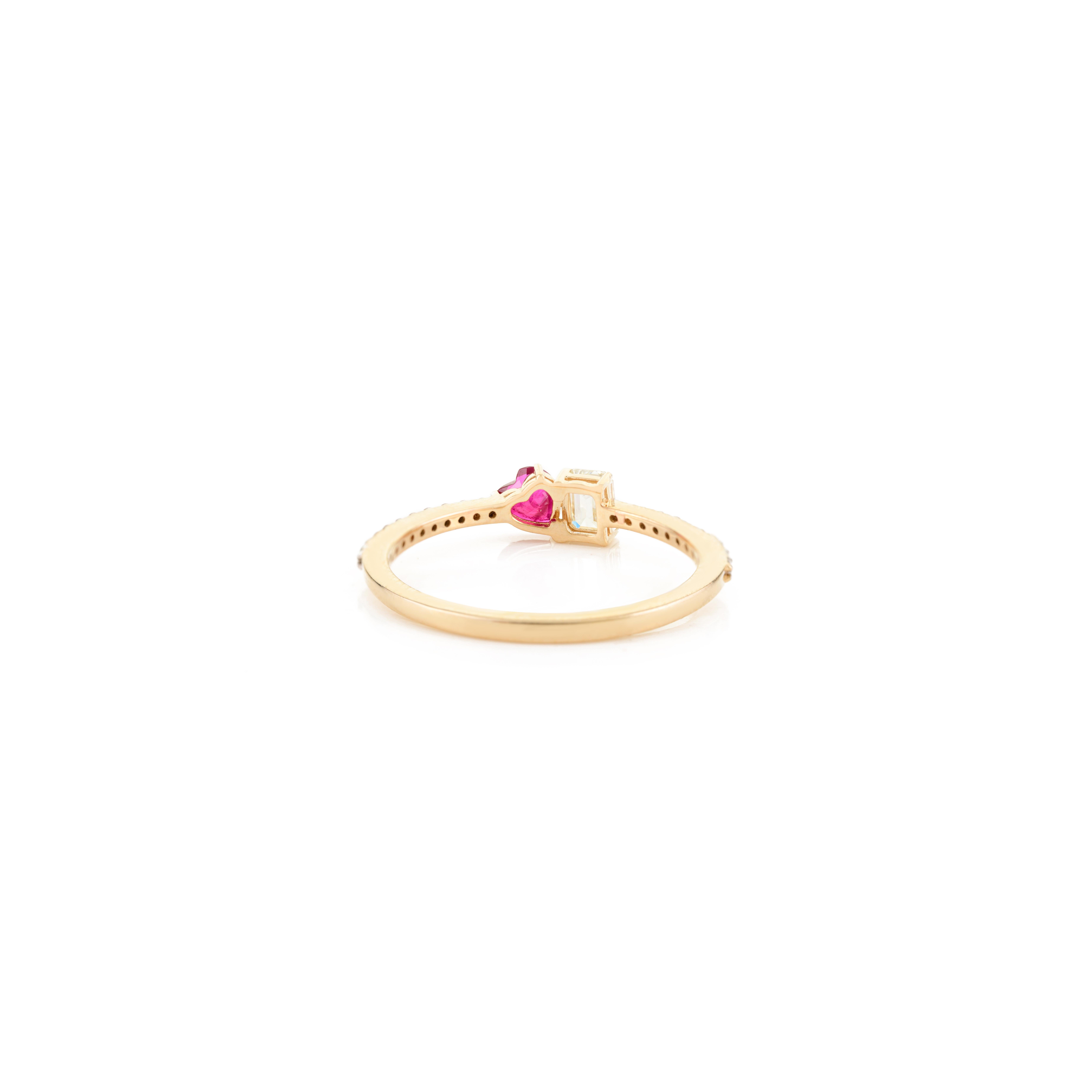 in vendita:  Anello di proposta moderno con rubino e diamante a cuore, regalo per A. Valentin in oro giallo 14k 5