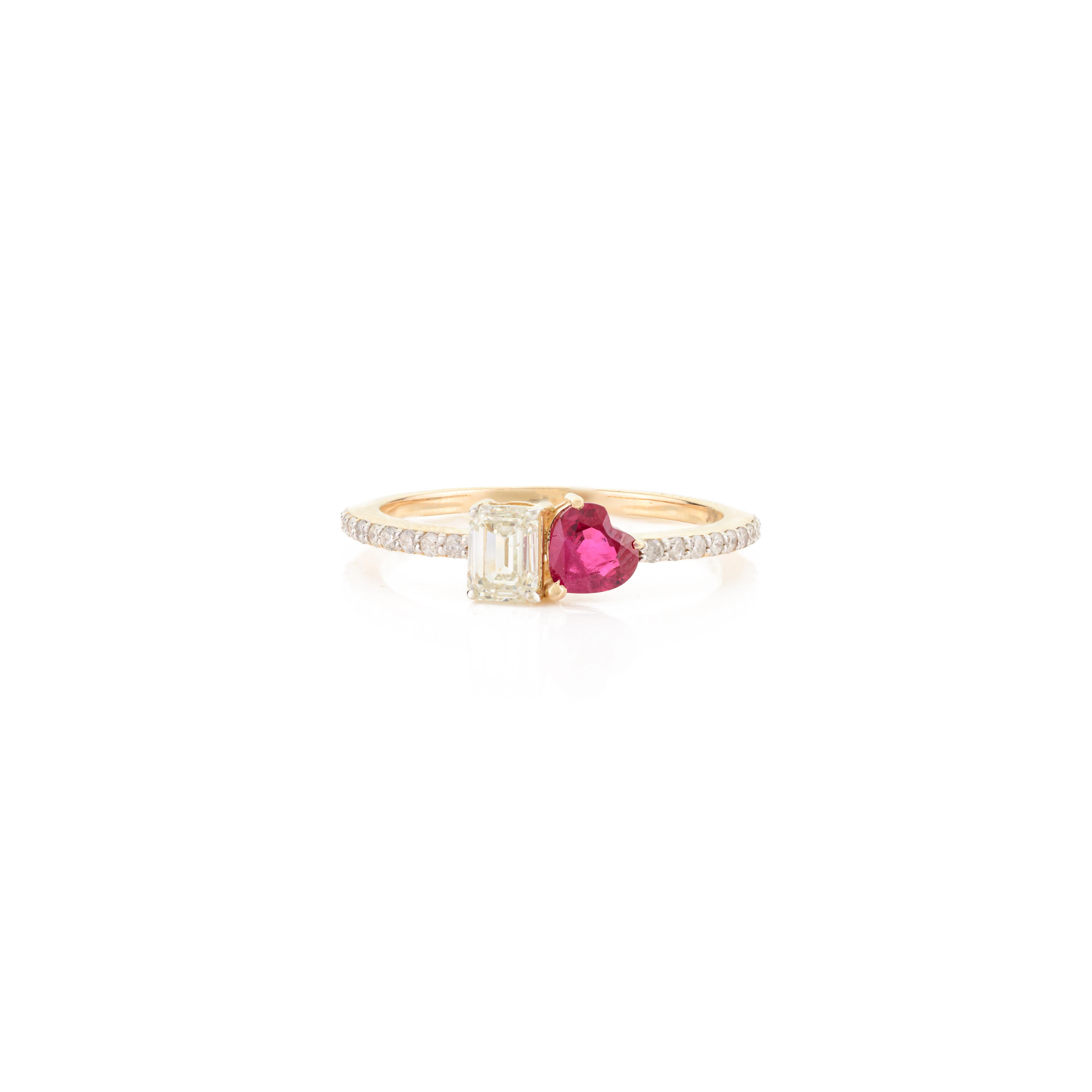 in vendita:  Anello di proposta moderno con rubino e diamante a cuore, regalo per A. Valentin in oro giallo 14k 8