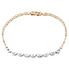 Modern Heart Shape Diamond Bracelet 14k White Yellow Gold