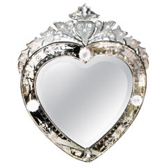 Modern Heart Shaped Venetian Mirror