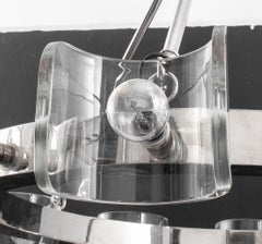 Modern Helios Chrome & Glass Ring Chandelier