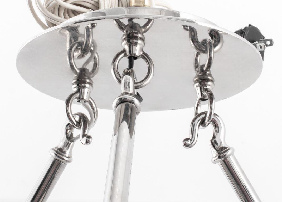 Metal Modern Helios Chrome & Glass Ring Chandelier For Sale