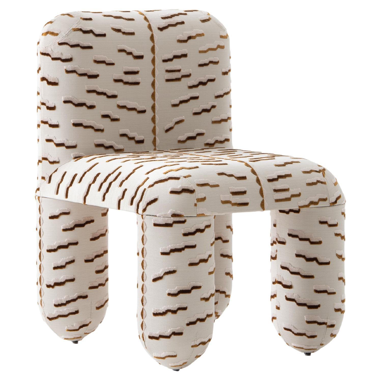 Silla de comedor moderna Hello de terciopelo jacquard Dedar Tiger Beat by Noom