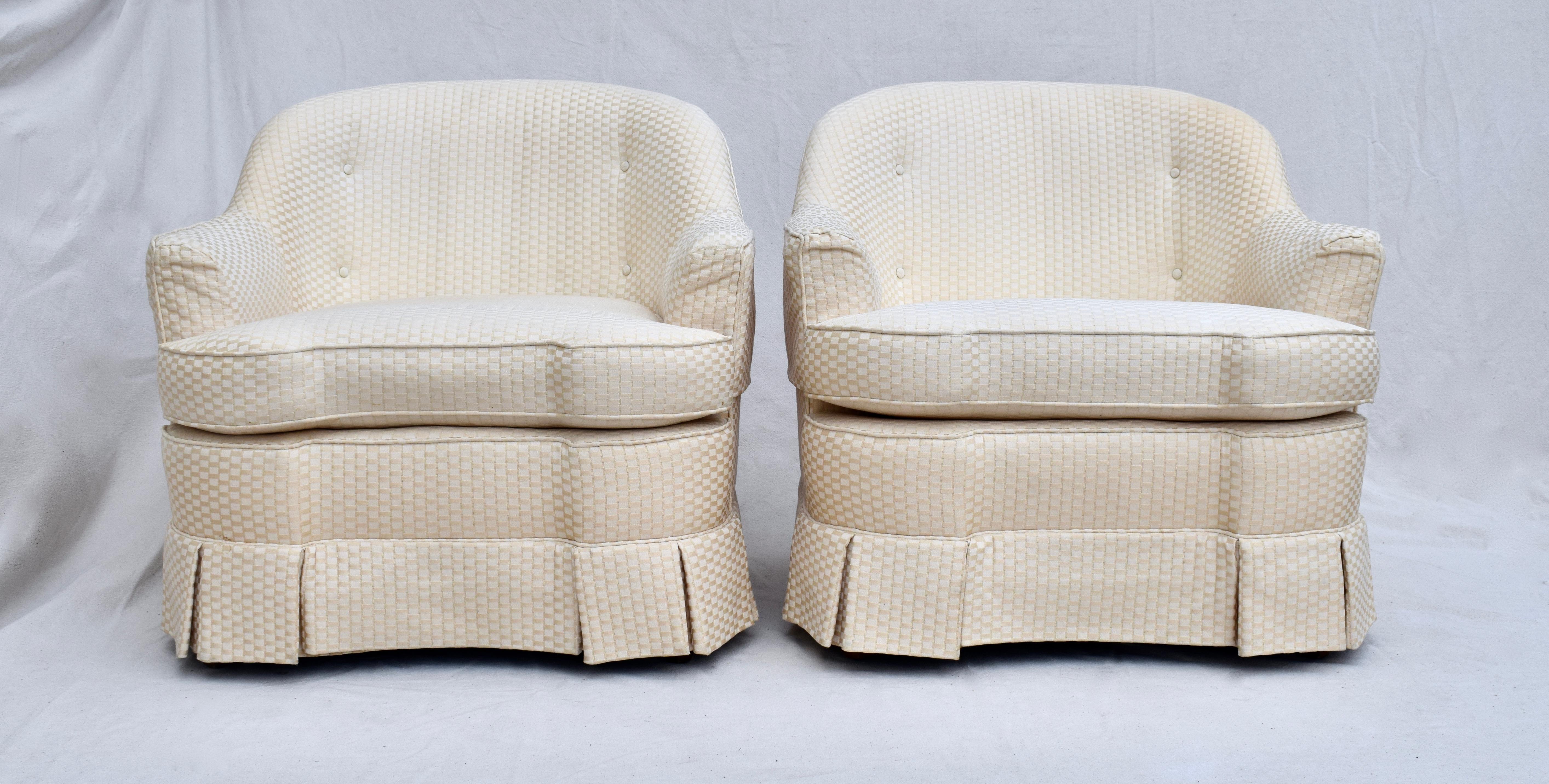 Late 20th Century Modern Henredon Lounge Club Chairs, Pair
