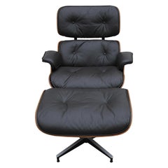 Modern Herman Miller 670 Brown Leather Eames Lounge Chair