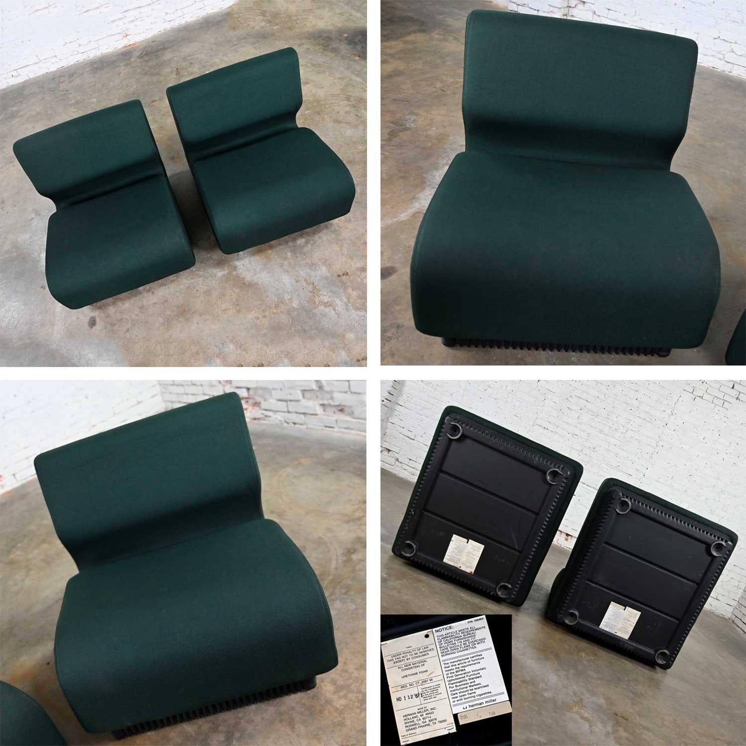 Modern Herman Miller Don Chadwick Modular Seating Forest Green Pair of Chairs 6
