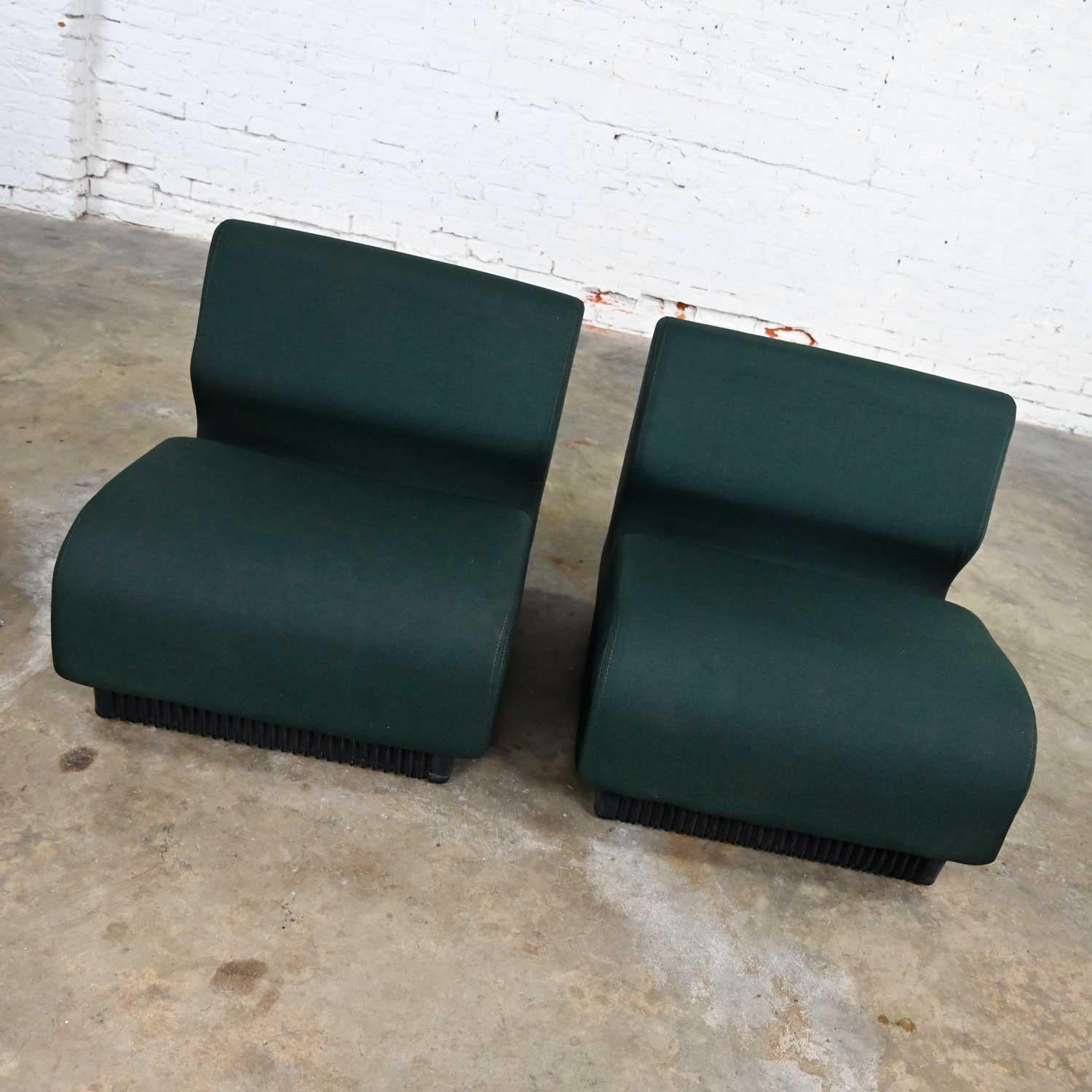 American Modern Herman Miller Don Chadwick Modular Seating Forest Green Pair of Chairs