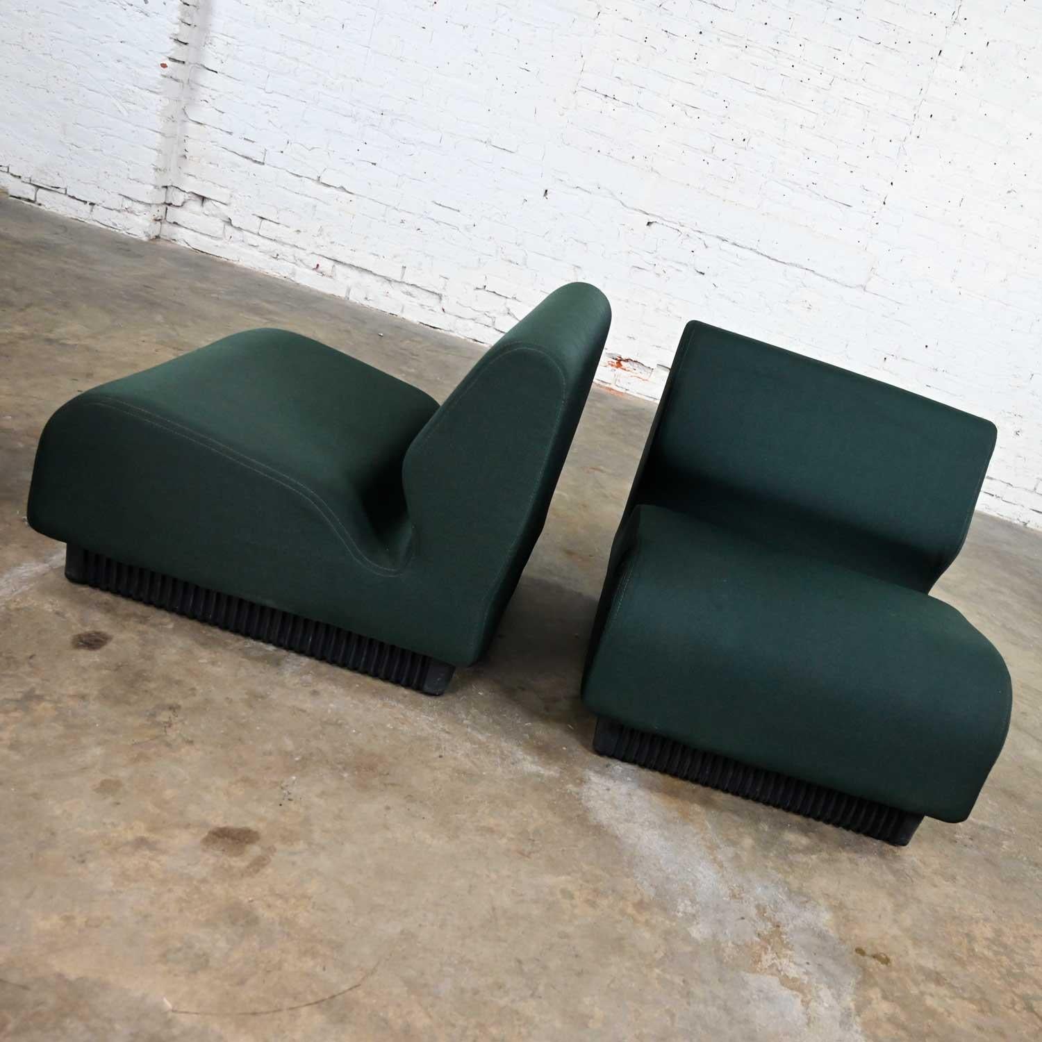 Modern Herman Miller Don Chadwick Modular Seating Forest Green Pair of Chairs 1