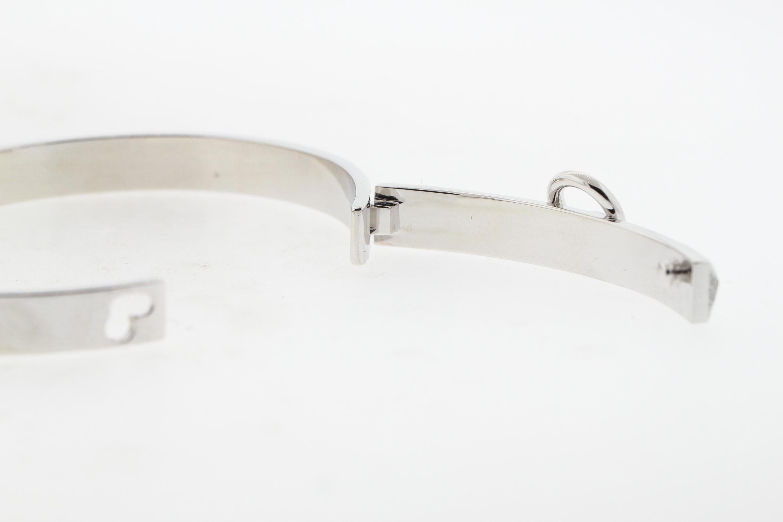 Modern Hermes Collier de Chien White Gold Bangle Bracelet 1