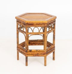 Modern Hexagonal Bent Bamboo Side Table