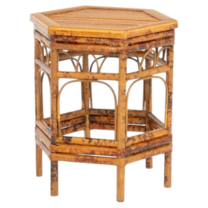 Modern Hexagonal Bent Bamboo Side Table