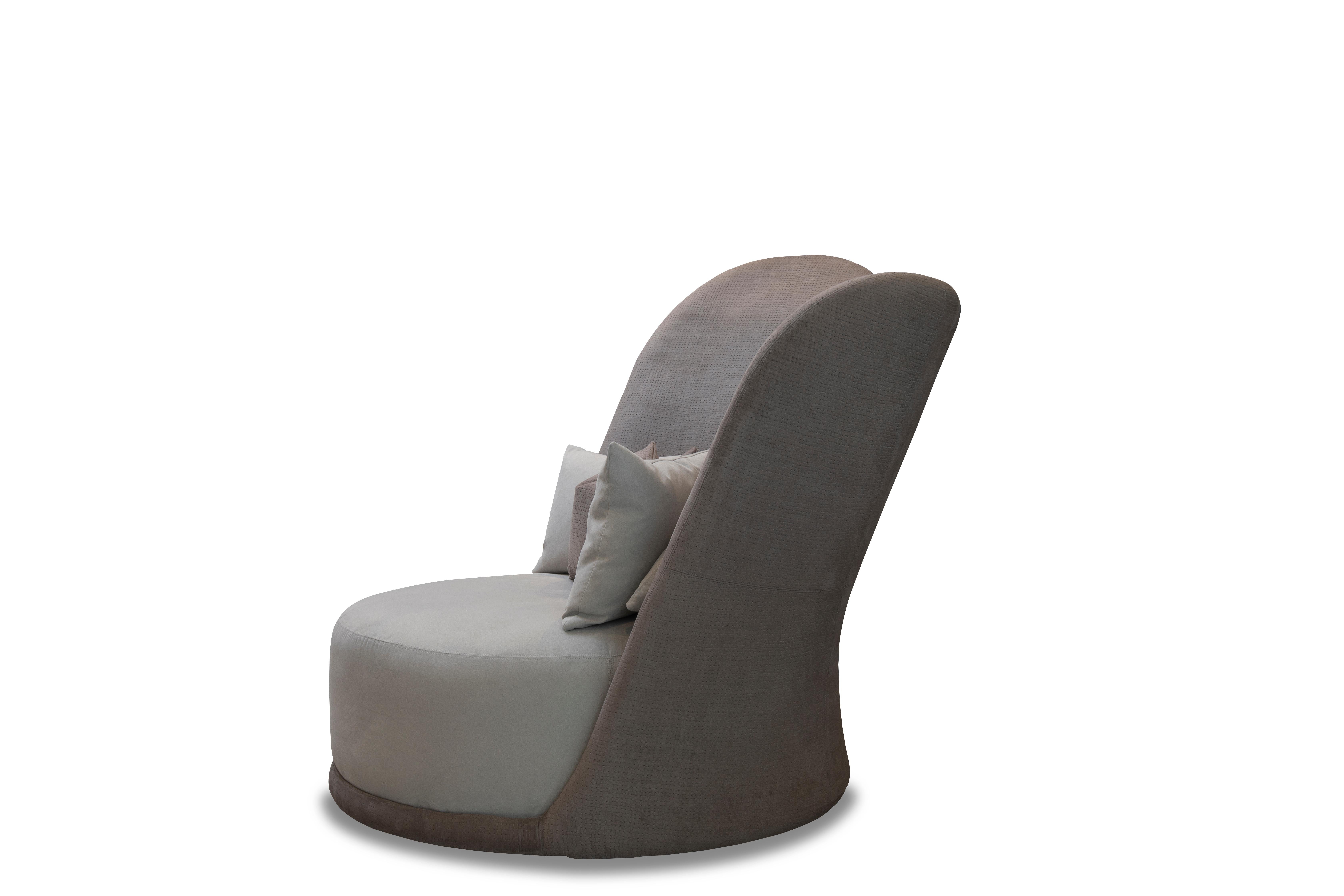 Italian Modern High Back Lounge Chair with Sofa Style Seat For Sale
