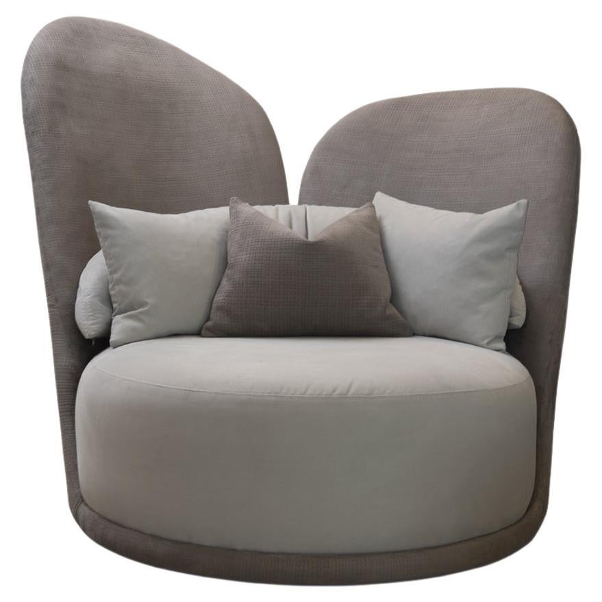 Modern High Back Lounge Chair with Sofa Style Seat For Sale