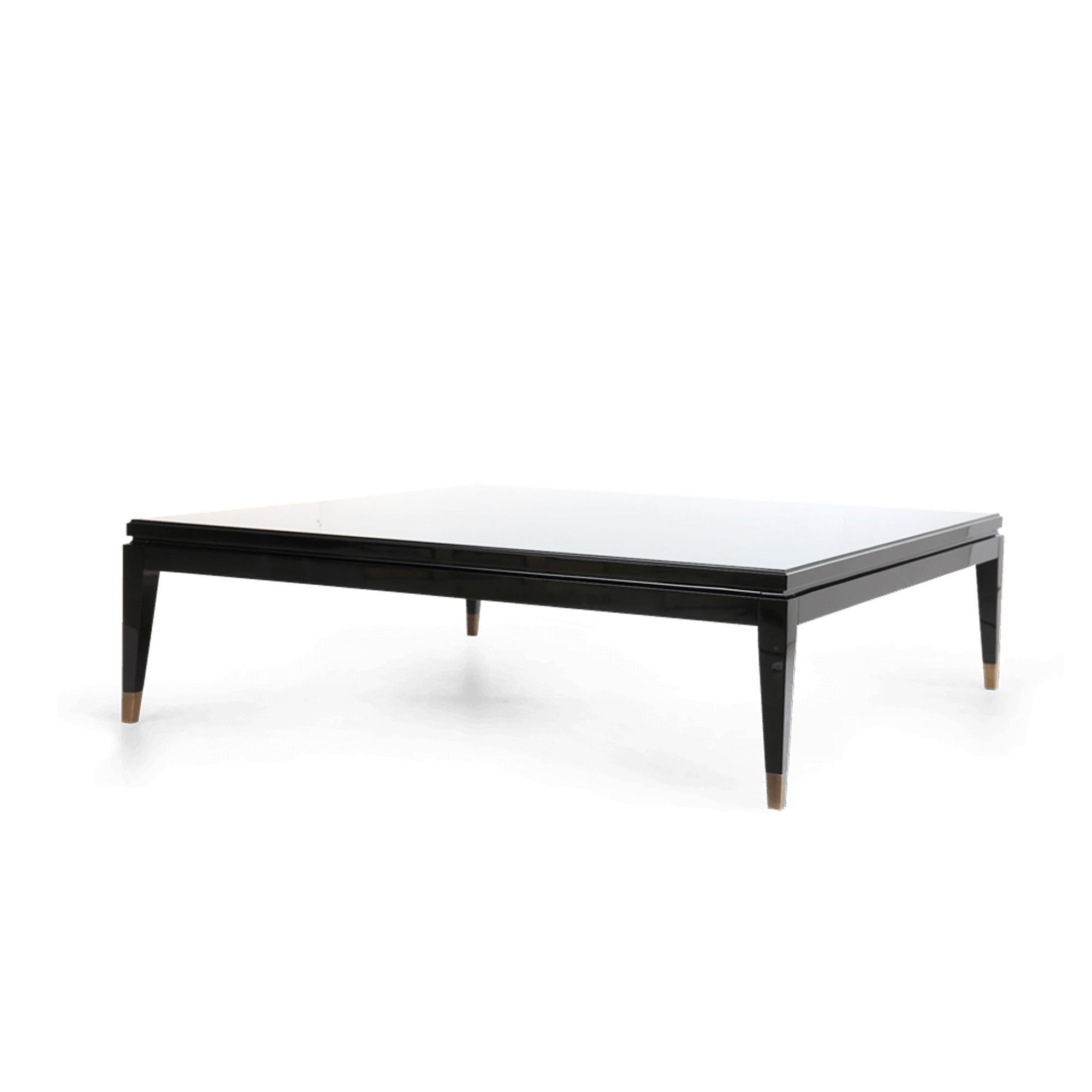 Hand-Crafted Modern high gloss black coffee table For Sale