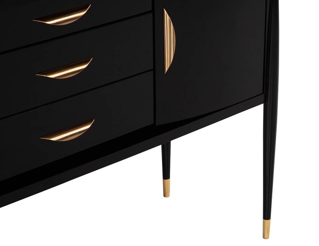 Modern High Gloss Black Lacquer Sideboard For Sale 5