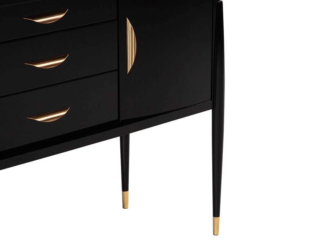 Modern High Gloss Black Lacquer Sideboard For Sale 1