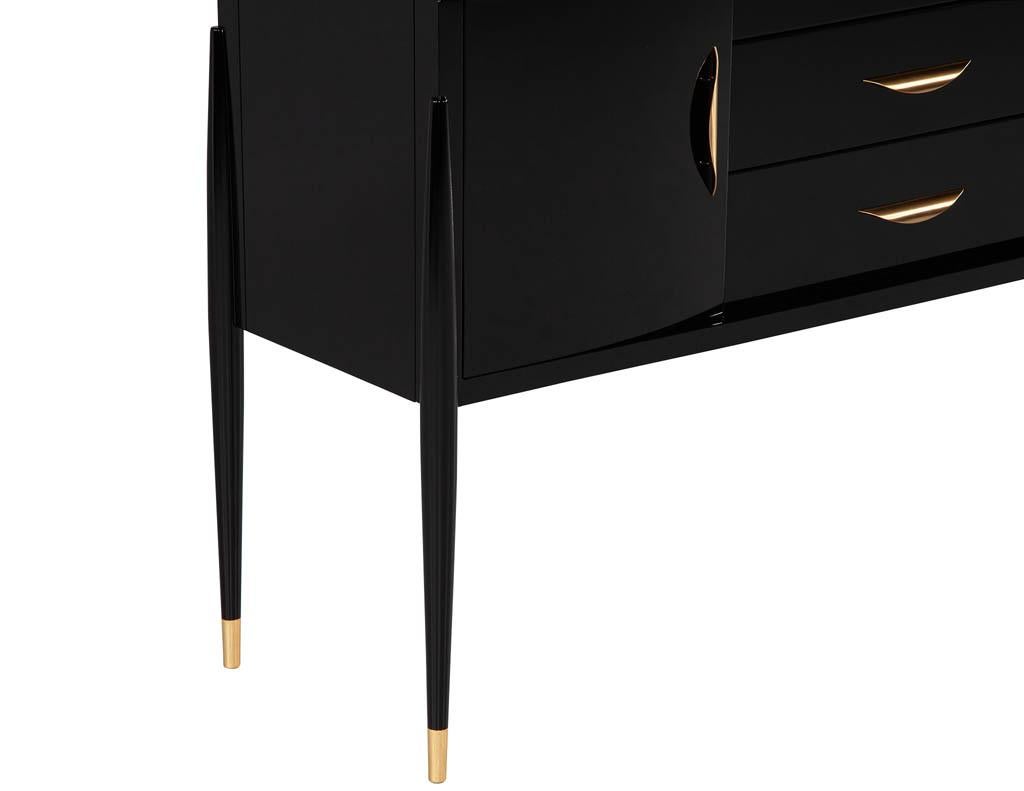 Modern High Gloss Black Lacquer Sideboard For Sale 2