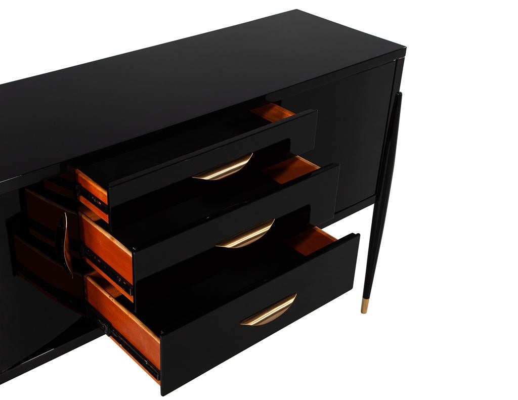 Modern High Gloss Black Lacquer Sideboard For Sale 3