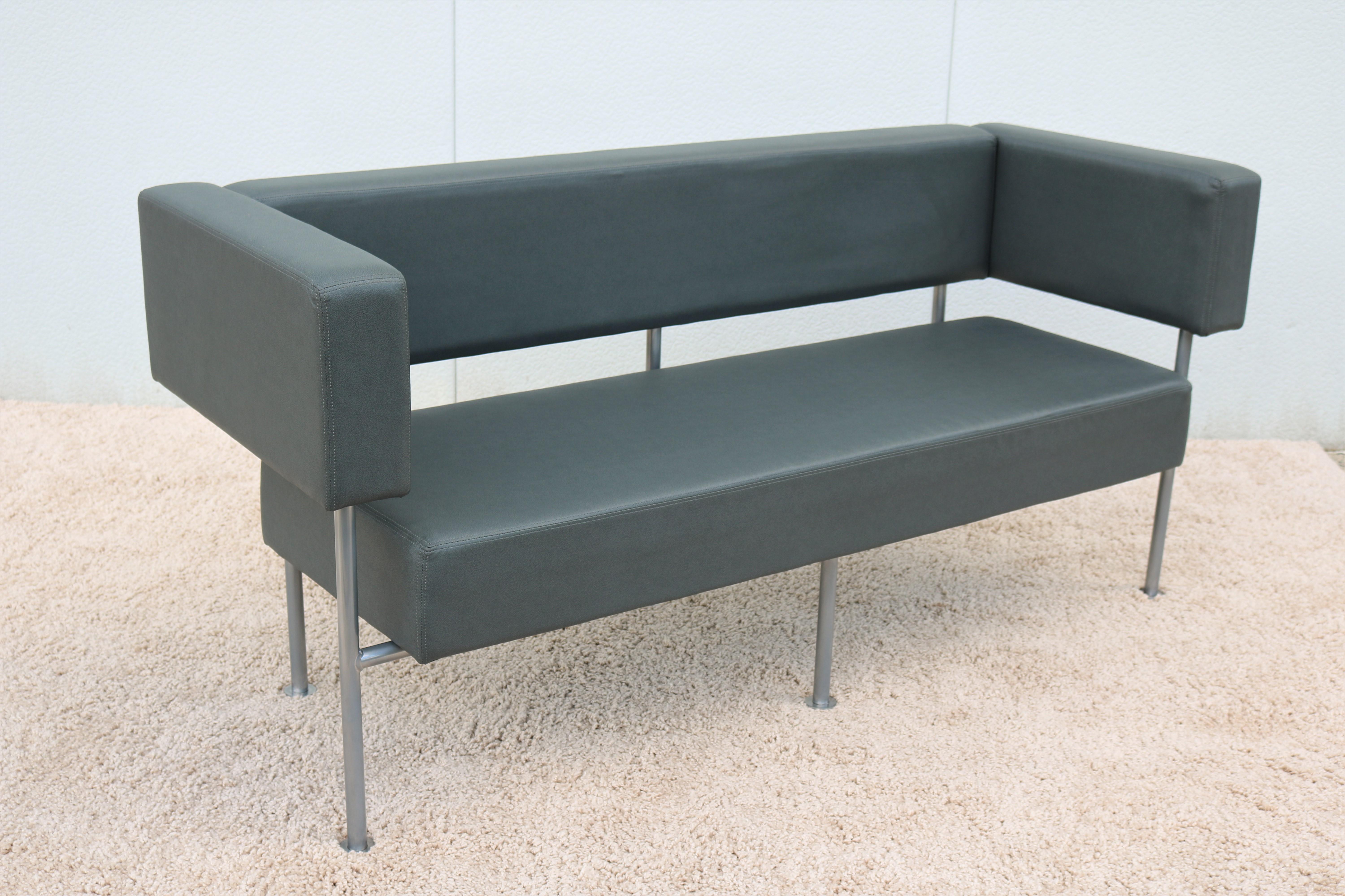 Modern Hightower Longo Floating Sofa Set in Gray Ecosoft Leather Komplot Design For Sale 5