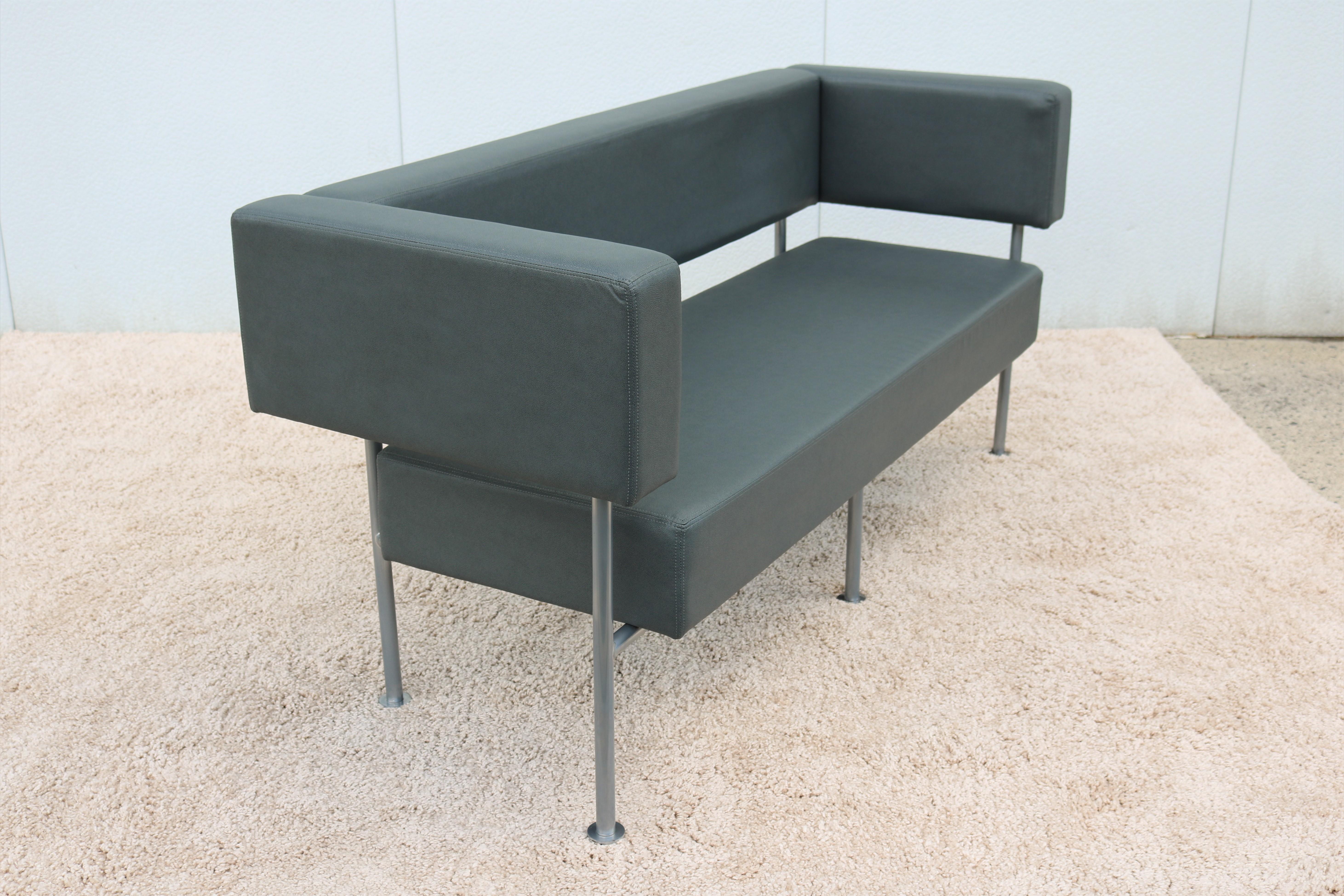 Modern Hightower Longo Floating Sofa Set in Gray Ecosoft Leather Komplot Design For Sale 6