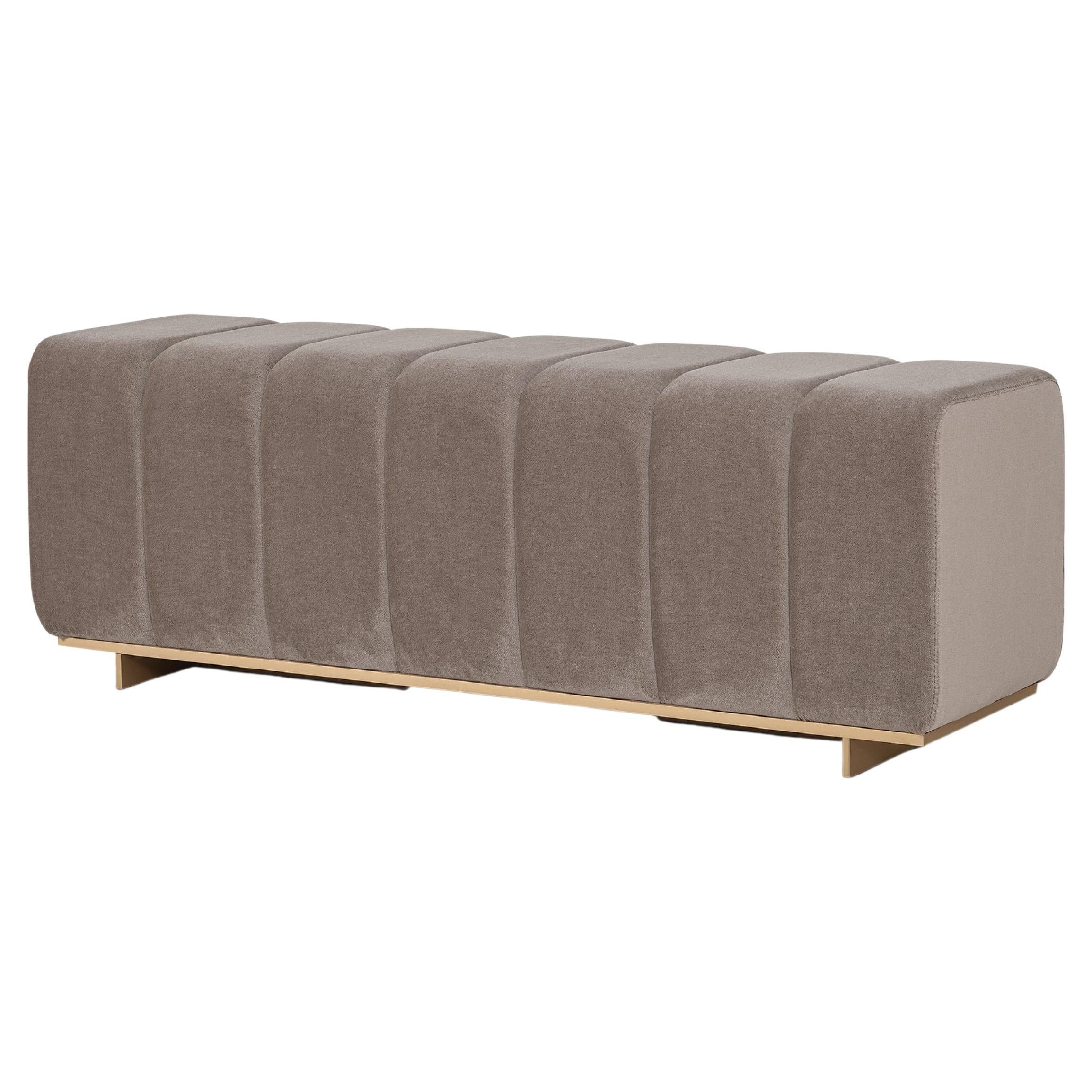 Modern Hilary Bench made with Brass, Bronze and Velvet, Handmade by Stylish Club For Sale