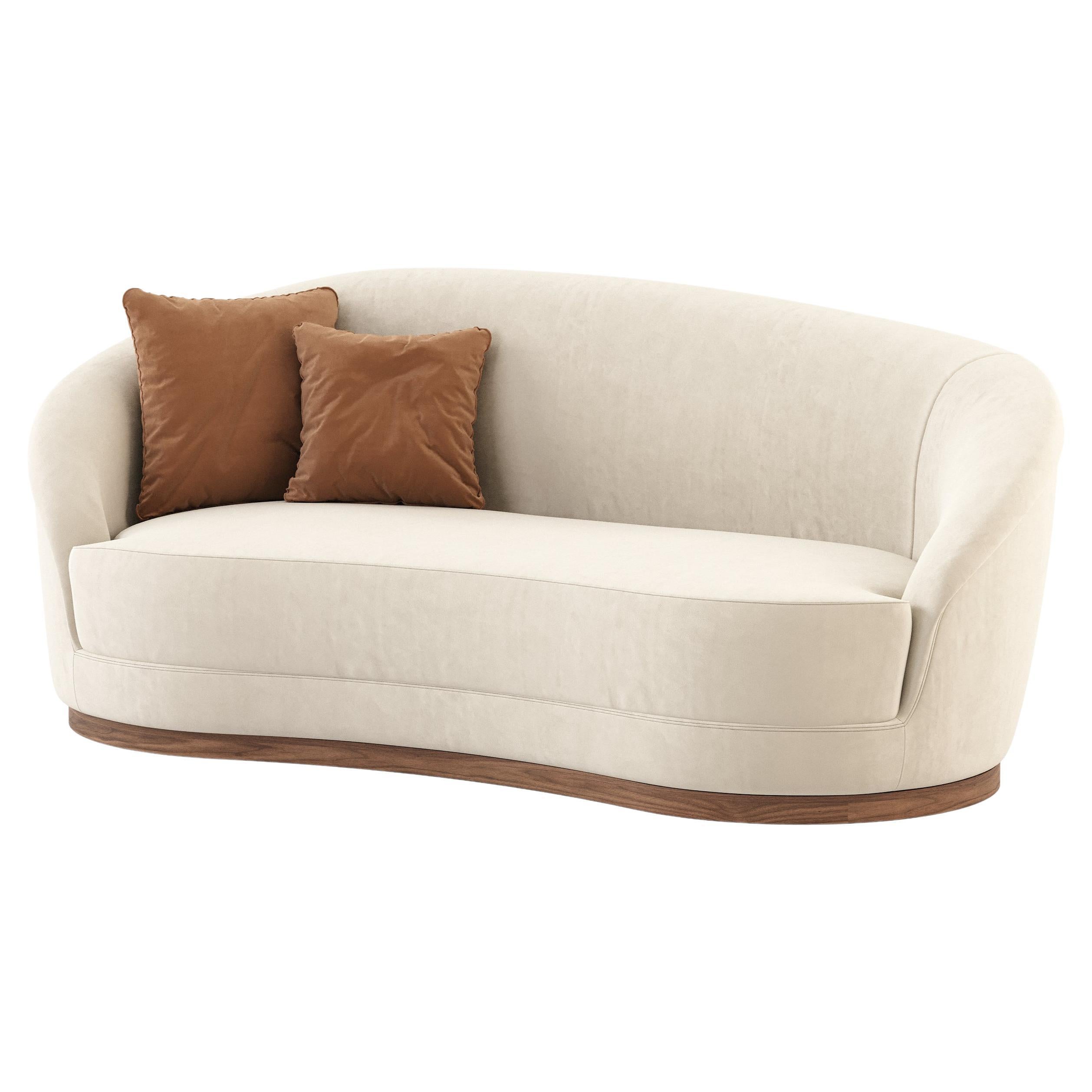 Modernes Hilary-Sofa aus Holz und Textilien, handgefertigt von Stylish Club im Angebot