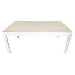 Modern Hinson Style Asian Style Dining Table in New Ivory Lacquer Crackle Finish